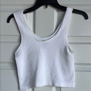 Elegant White Textured Tank Top